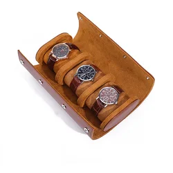 Embers Green Luxury Genuine Leather Watch Roll - Premium Watch Storage and Travel Case Gift Box (WB23)