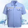 Men's Summer Vest Fan Air-conditioning Clothing UBS Charging Cooling Short-sleeved Jacket Work Shirt Outdoor Fishing Clothing 2