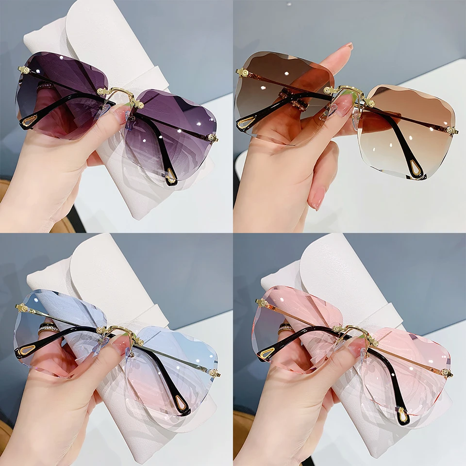 Sunglasses For Woman Rectangle Lenses Party Sun Glasses Black Novelty Round  Designer Shades Trendy Fashion Polarized Eyeglasses