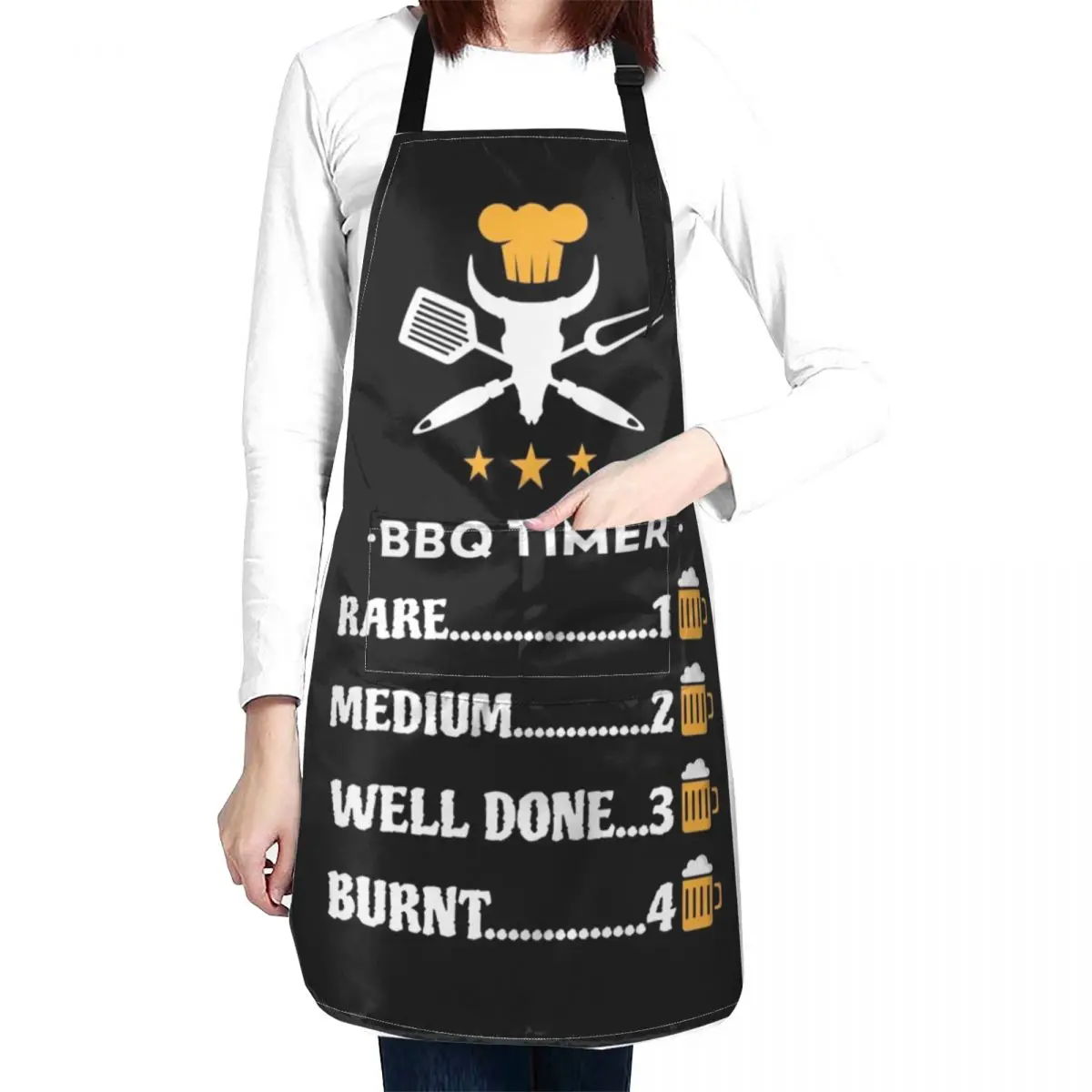 

BBQ Timer Funny Barbecue Drinking Beer Apron Hairdresser Apron Waterproof Kitchen Apron For Women chef apron for man