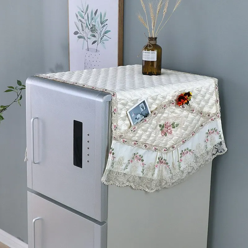 GoodTop New Lace Pockets All-Purpose Covers Natural Refrigerator Washing Machine Microwave Oven Dust Protector Decoration