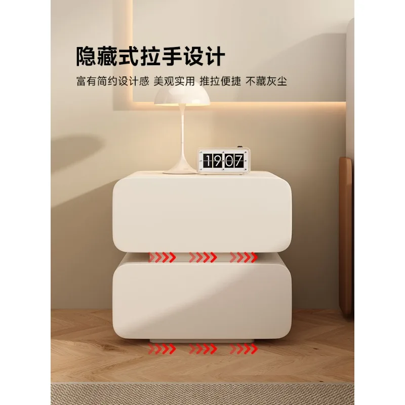 Internet celebrity smart bedside table simple modern charging multi-function bedroom light luxury high sense with lock bedside l