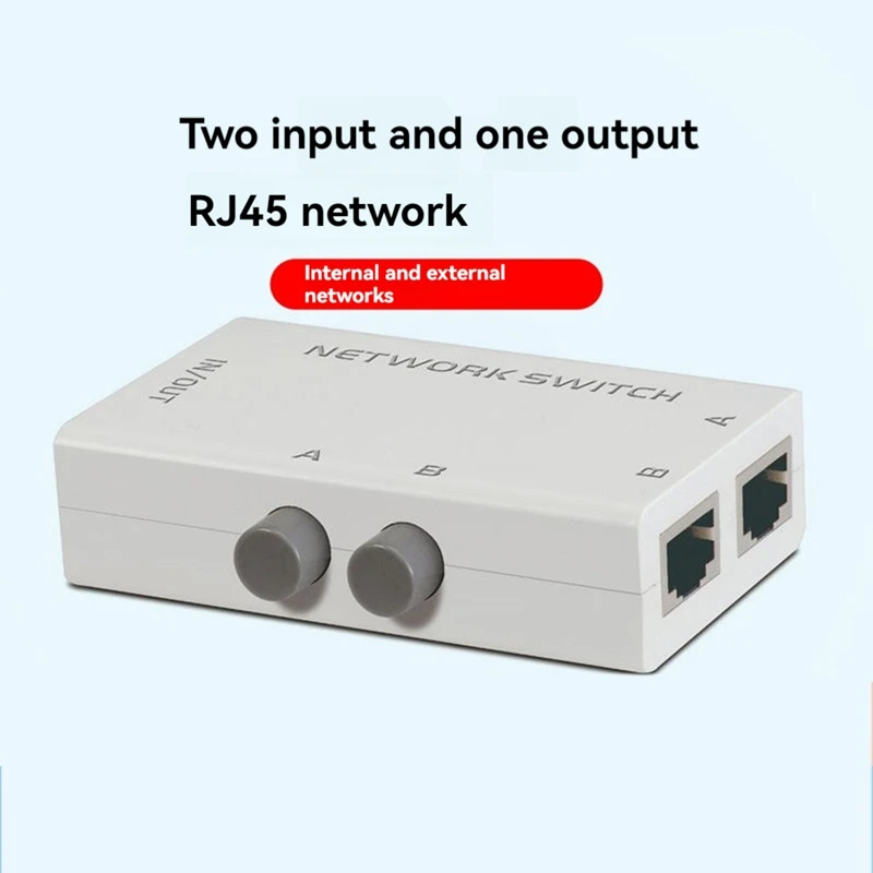 【Stylish】 AU61-RJ45 Splitter Selector Switch 2 Ports Network Switch Freely Between Intranet & Extranet Network.