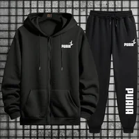 New in Women Tracksuit Trend Printing Hooded Sweatshirts Pants 2Pcs Set Casual Zipper Overcoat Suit Daily Clothing Autumn Winter - Image 3