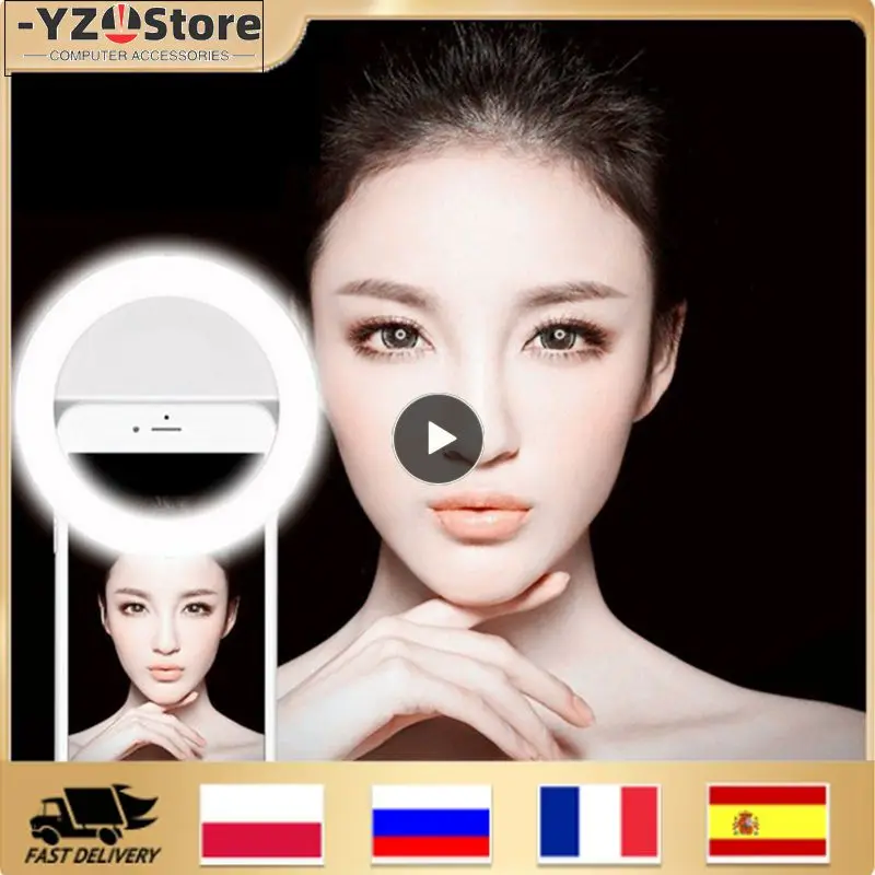 Led Selfie Ring Light Versatile Wide Compatibility Perfect For Selfies Portable Design High-quality Lighting Selfie Clip Light
