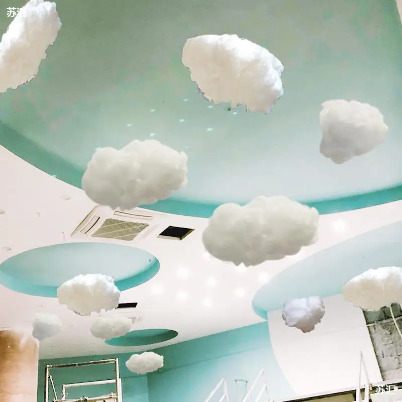 Artificial Cotton Ceiling Decoration  Cotton Ceiling Cloud Decoration -  Artificial - Aliexpress