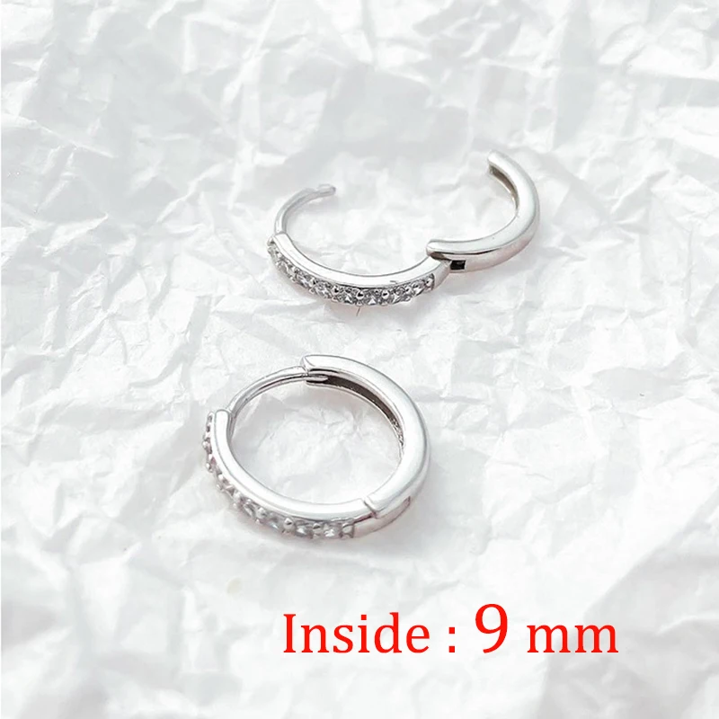 Fashion Minimal Hoop Earrings Crystal Zirconia Small Huggie Thin Hoops Cartilage Earring Helix Tragus Earring Piercing Jewelry