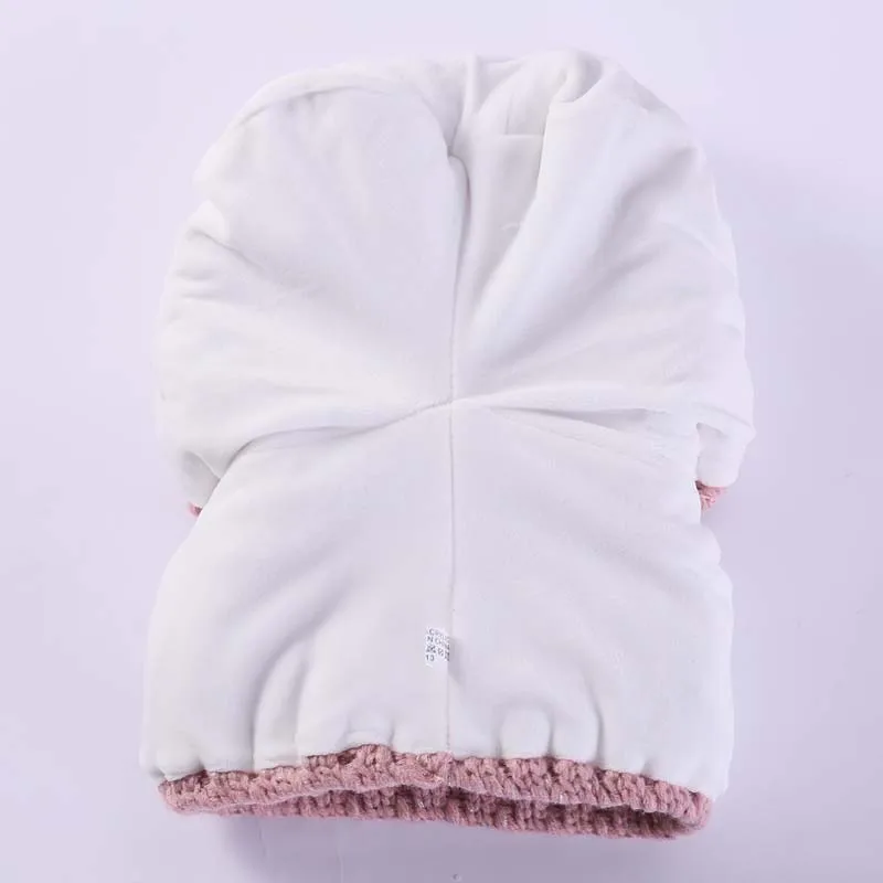 Gorros de punto para mujer, gorros gruesos y cálidos, pasamontañas para mujer, conjuntos de colores sólidos para conducción al aire libre, novedad de 2022_voghion.com