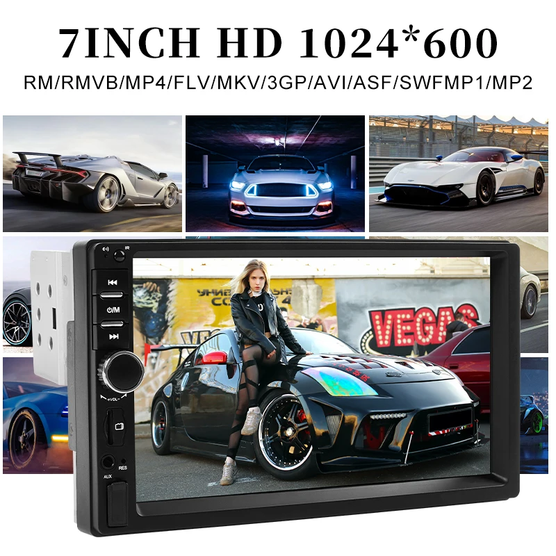 7 Inch 1 Din Car Radio MP5 Multimedia Player Touch Screen FM Aux Input USB Mirro