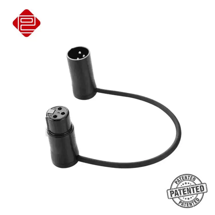 Pro c Microfone de Áudio Perfil Baixo Pin Placa Dourada Ângulo Direito Xlr Macho para Fêmea Plug Cabos Conector Profissional