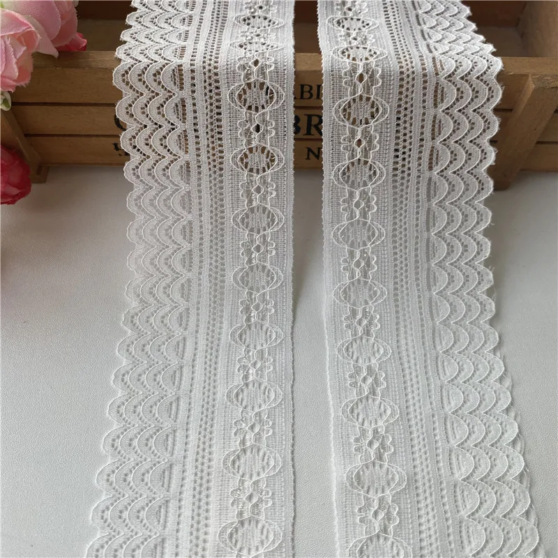 5 Yards High Quality Beautiful Elastic Lace Ribbon Tape 50MM Lace Trim DIY Embroidered for Sewing Decoration African Lace Fabric