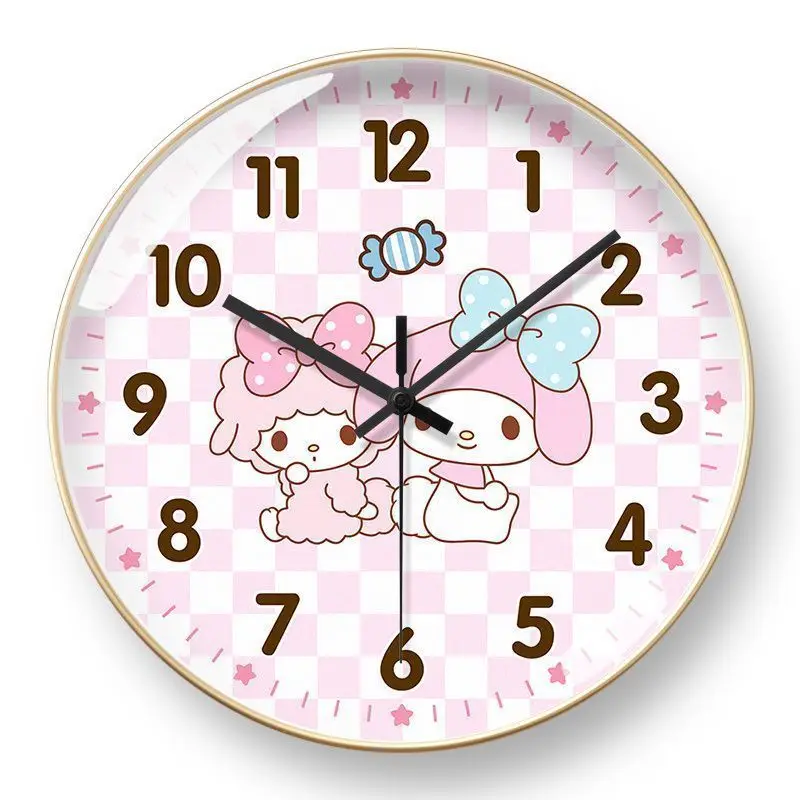 thumbnail image 1 of Reloj de pared creativo de Hello kitty, cronógrafo de dibujos animados de anime, melodía, personalizado, para sala de estar, ajuste automático de tiempo, regalo de cumpleaños, 1 of 5