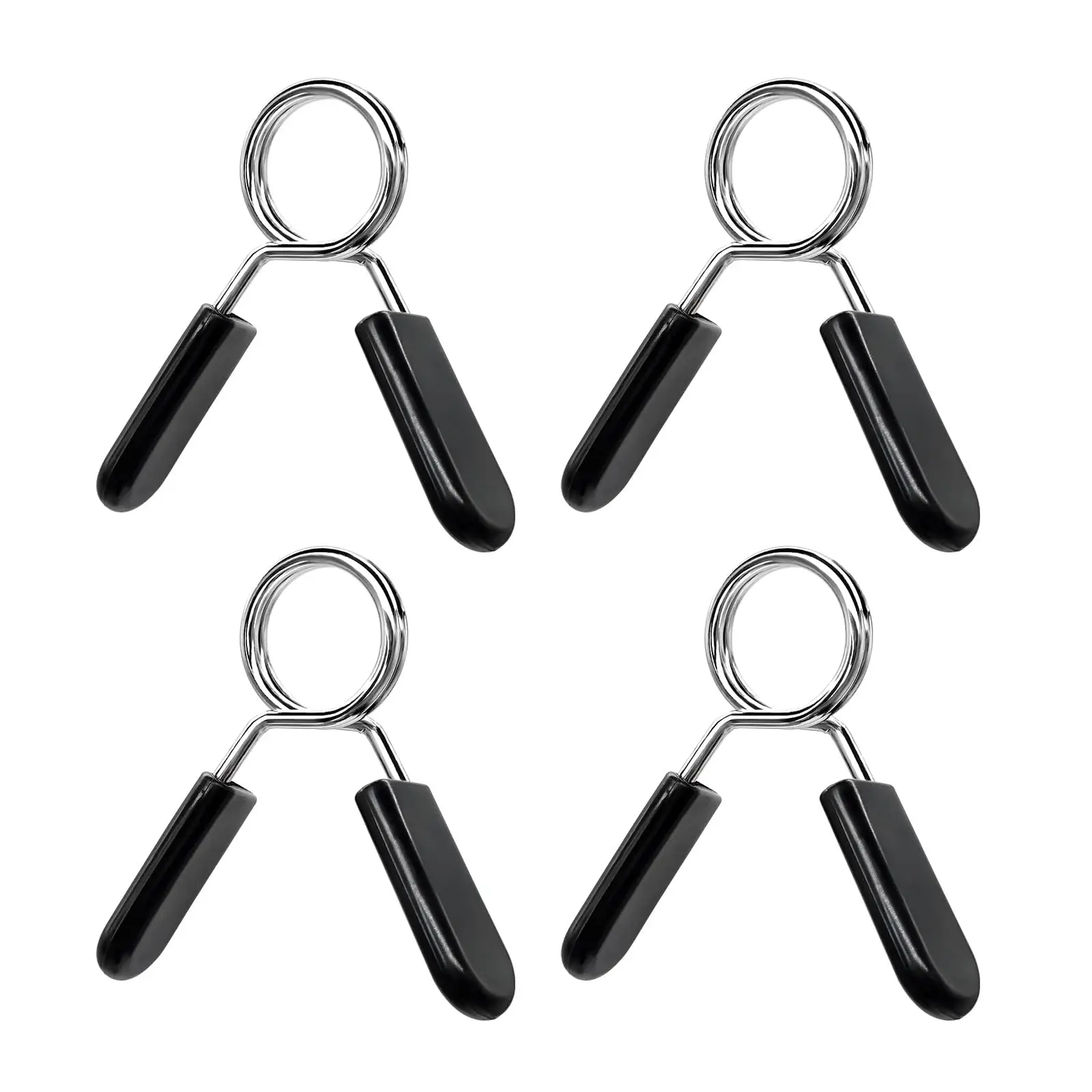 

4pcs Spring Collar Clips 1 inch Dumbbell Barbell Clamp Collars for Many Gym Equipments, Weightlifting Bars, Strength Training