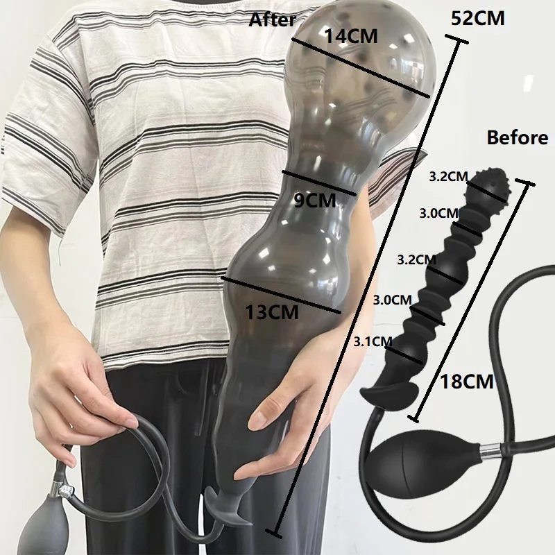 Silicone Inflated Anal Dildo Adult Sex Toys For Women/Man Dilator Prostate Massage Anal Plug No Vibrator Toys Big Butt Plug sex toys