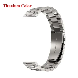 Premium Stainless Steel Metal Watch Band Strap, Adjustable for Multiple Sizes (42mm, 43mm, 46mm) (Titanium)