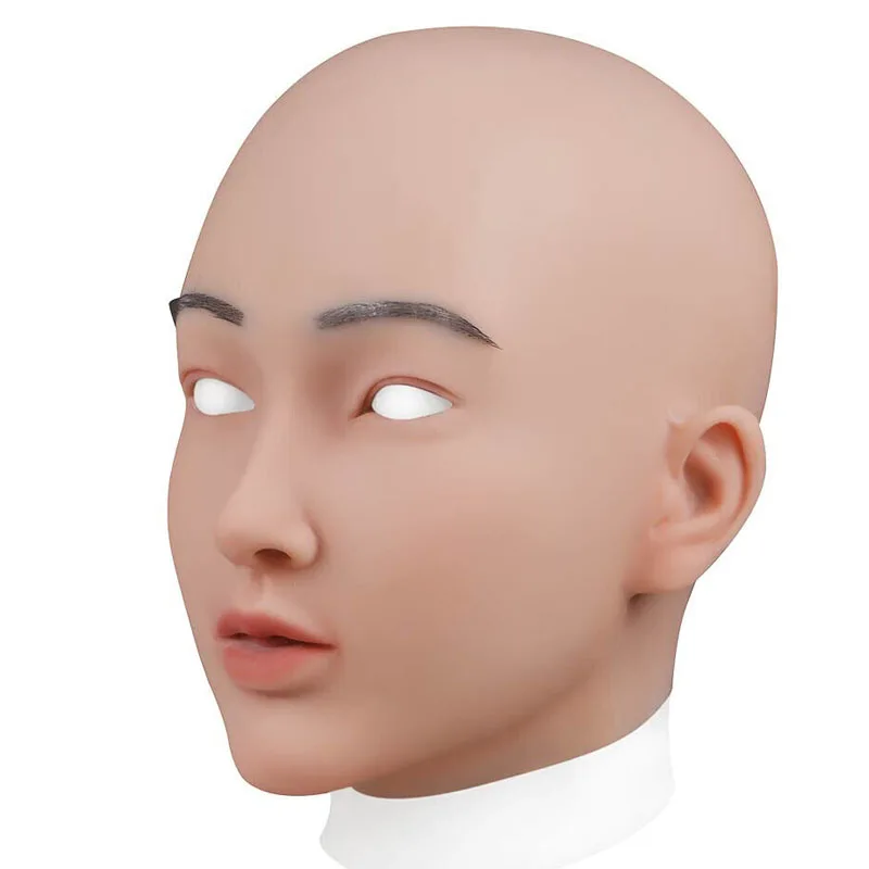 Máscara Femenina Realista De Silicona Suave - Cabeza Completa Para Crossdresser, Cosplay Y Drag Queen, Boca Abierta, Cejas Perforadas, Maquillaje Permanente, Talla Estándar