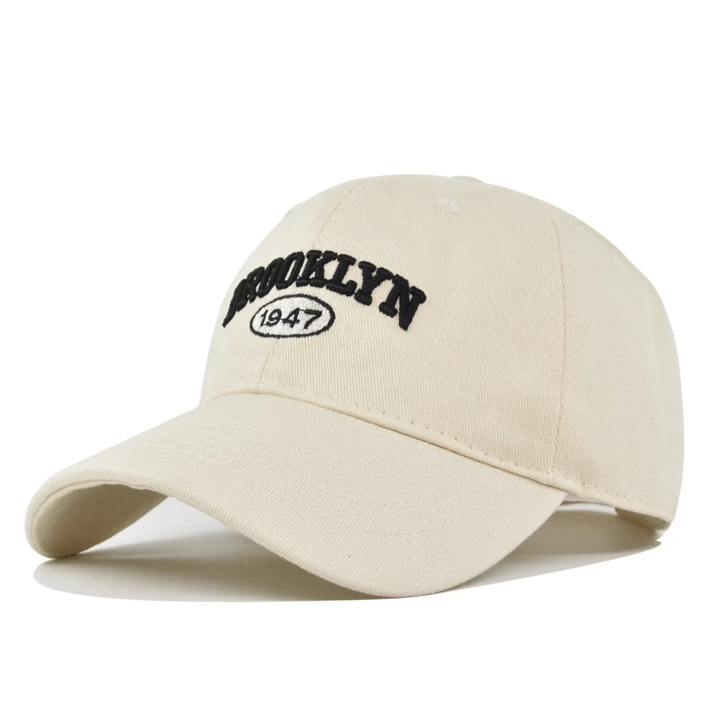قبعة بيسبول بروكلين الكلاسيكية المطرزة قابلة للتعديل بمظهر مغسول للرجال والنساء للرياضات الخارجية بأسلوب عصري