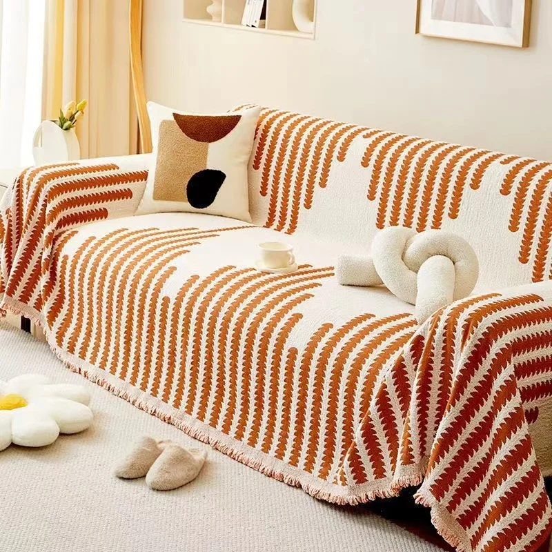 Luxury Thick Chenille Sofa Towel, Soft Anti-slip One-piece Full Cover Sofa Cover, Large Size Couch Covers 180x420cm 2