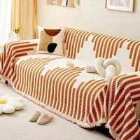 Luxury Thick Chenille Sofa Towel, Soft Anti-slip One-piece Full Cover Sofa Cover, Large Size Couch Covers 180x420cm 2