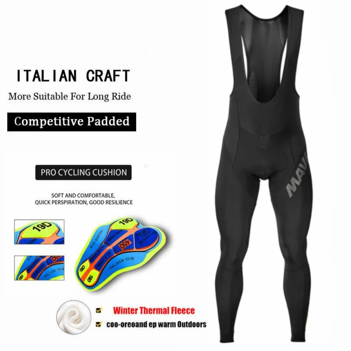 2023 Cycling Bib Trousers Winter Thermal Fleece Mountain Bike Long Pants Breathable Bicycle Tights 19D Gel Pad Shorts Keep Warm