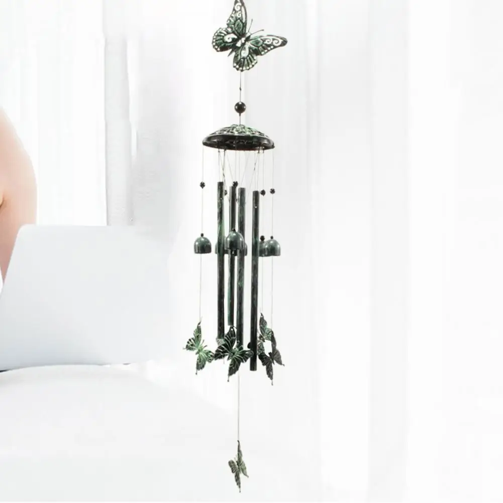 

Металлический ветряной колокольчик ручной работы, винтажный изысканный уникальный высокопрочный ветряной колокольчик-бабочка для двора, подвесные украшения для домашнего декора