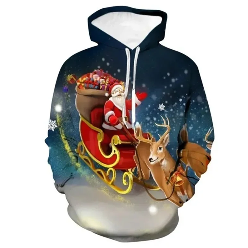 Graphic Gato Feliz Navidad Moda Diario Casual Hombre Impresión 3D Sudadera Con Capucha Navidad Festivos Vacaciones Sudaderas Rojo Azul Piscina Cuello  P9715963
