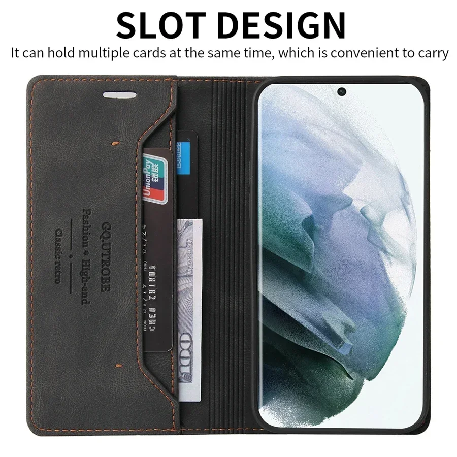 Wallet Anti Theft Brush Flip Leather Case For Samsung Galaxy S25 Ultra S24 Plus S23 S22 S21 S20 FE A15 A16 A35 A36 A53 A55 A56 leather wallet case leather case phone case leather phone case
