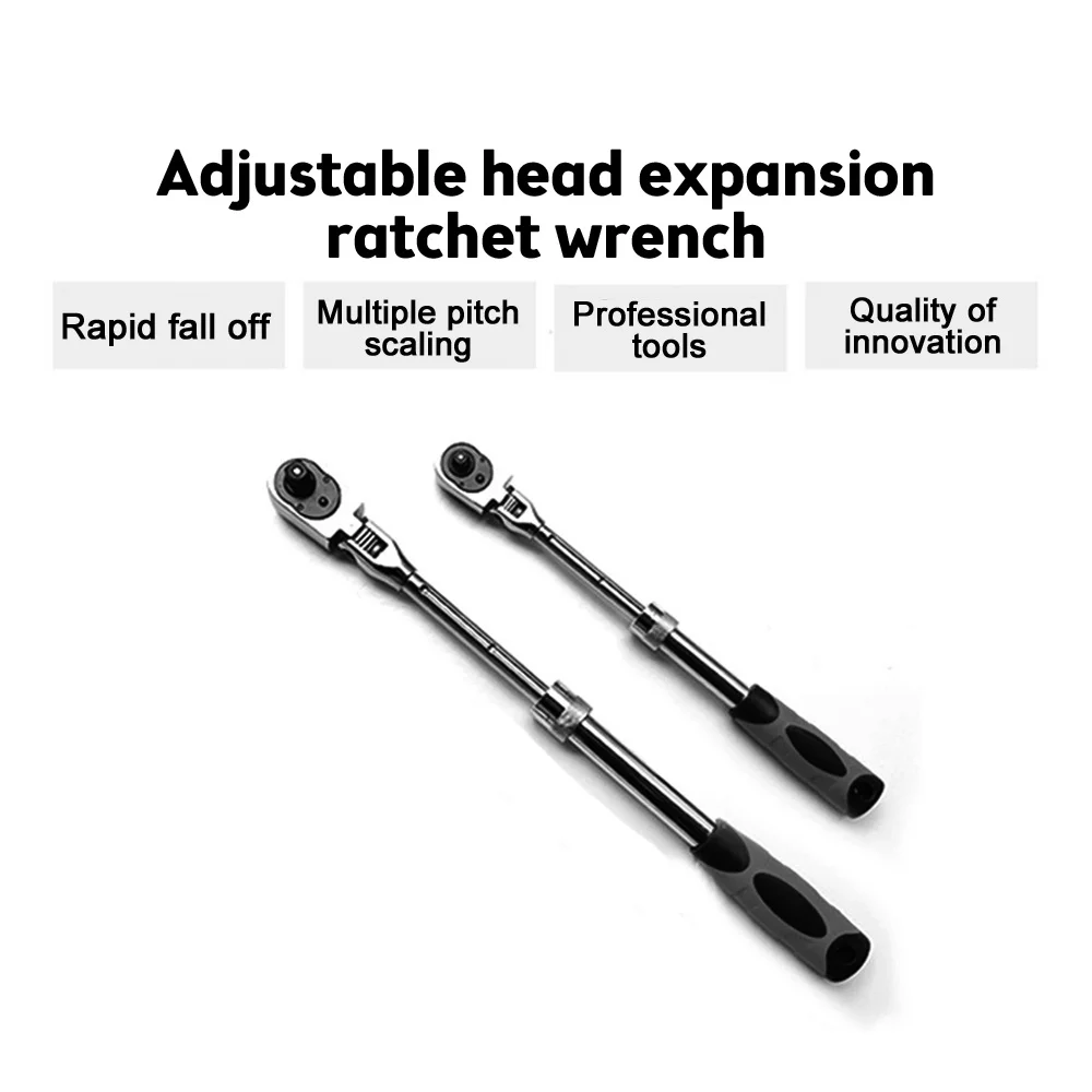 1438FlexHeadSocketRatchetWrench21cm335cmExtendableRatchet