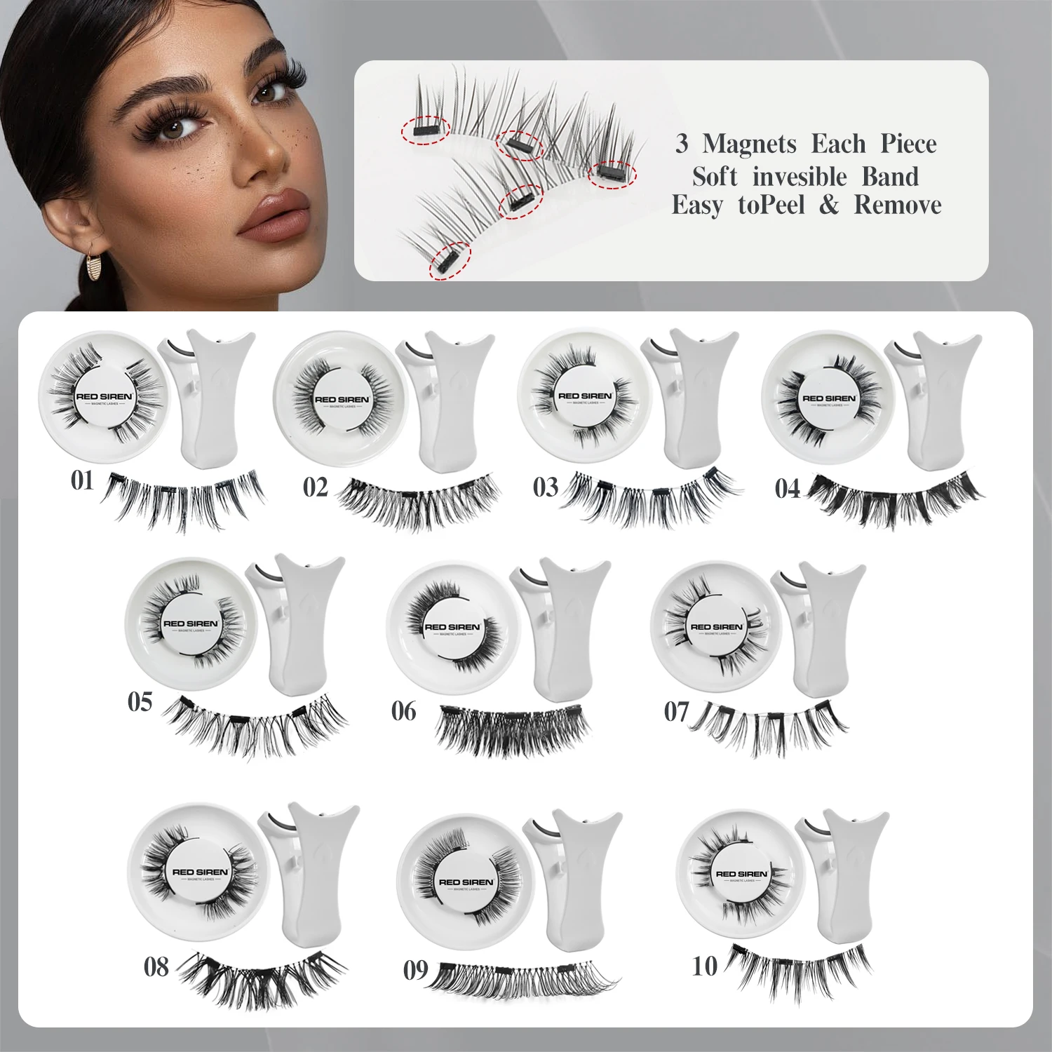3 Magnets Magnetic Eyelashes Reusable Natural Wispy Magnetic False Eyelashes No Glue Needed Magnet Lashes with Applicator fake eyelashes