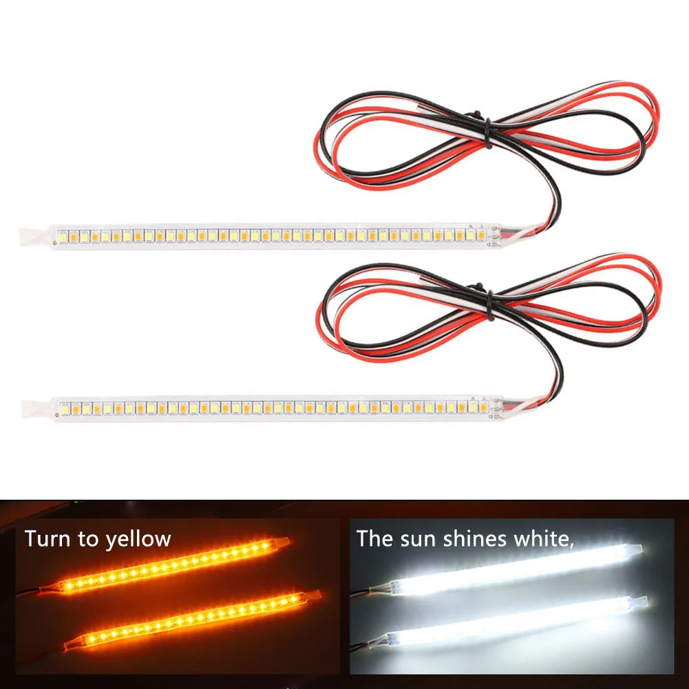 2pcs Car Rearview Mirror Indicator Lamp DRL Streamer Tape LED Flowing TurnSignal Lamp DRL Streamer Tape With Turn Signal Bar