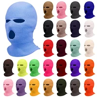 Winter Men's Face Mask, Warm Hood, Sports Scarf, Skiing Hat, Three Hole Wool Hat, Outdoor Cycling Knitted Pullover Hat 1