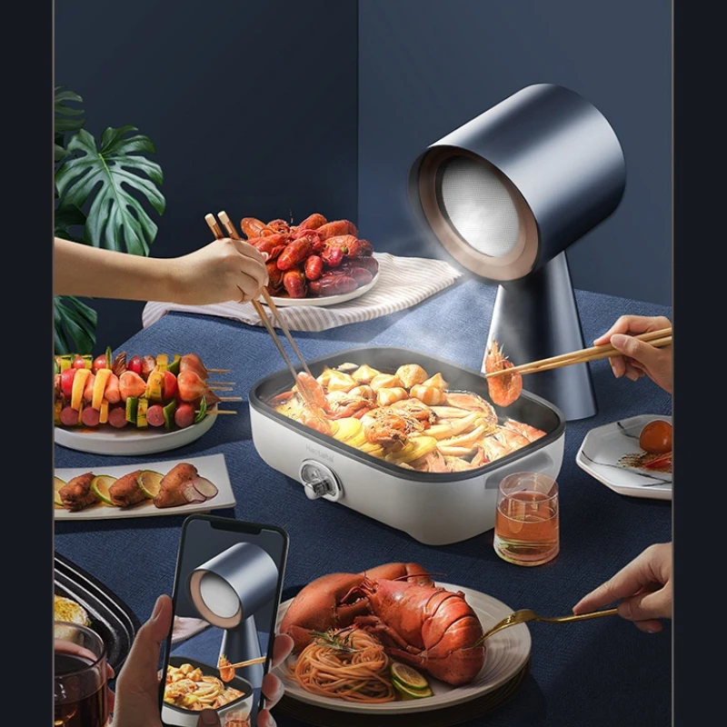HTT-X6 Desktop Range Hood Household Mini Compact Low Noise Portable Hot Pot Barbecue Companion 30W