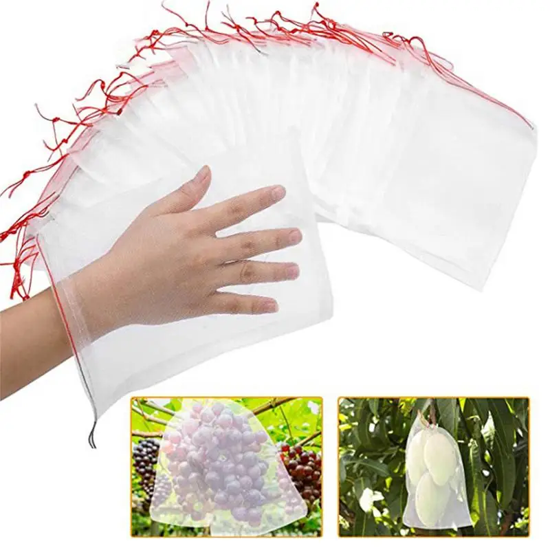

100pcs Fruit Protection Bags Strawberry Grapes Fruit Grow Netting Mesh Vegetable Plant Protection Bags Protect From Insect Bird