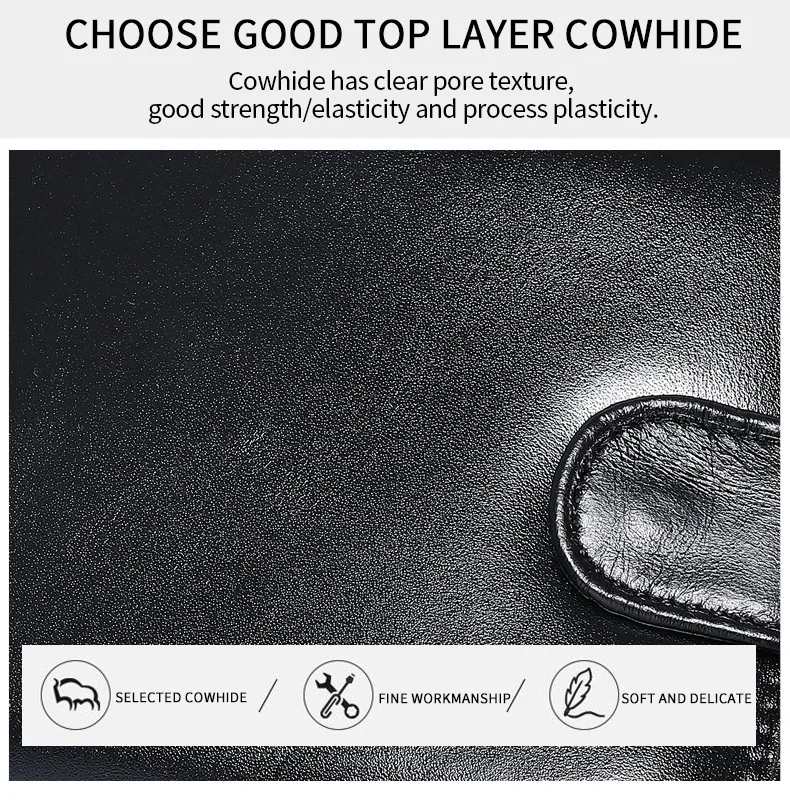 2026 Neue Herren Echtleder-Geldbörse aus erstklassigem Rindsleder, Kurze Horizontale Brieftasche mit Münzfach und Kartenhalter – Detail 3