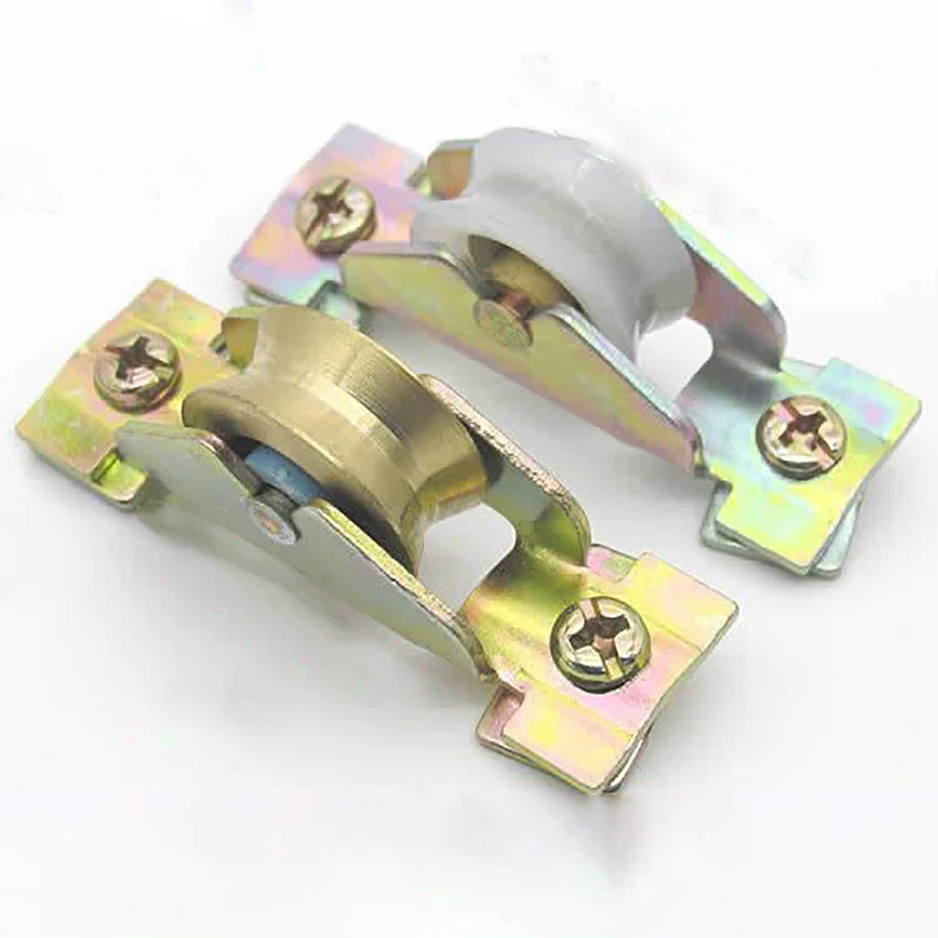 4PCS/Set 22mm Diameter Nylon / Copper Wheel Cabinet Sliding Door Window Roller Pulley Bearing Pulley for Sliding Door Window