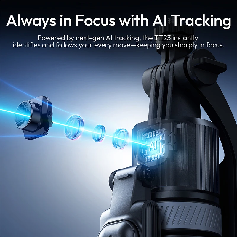 Ulanzi TT23 Auto-Tracking Selfie Stick Tripod Gesture/Bluetooth Remote Control for Travel Vlog Livestreaming Street Photography