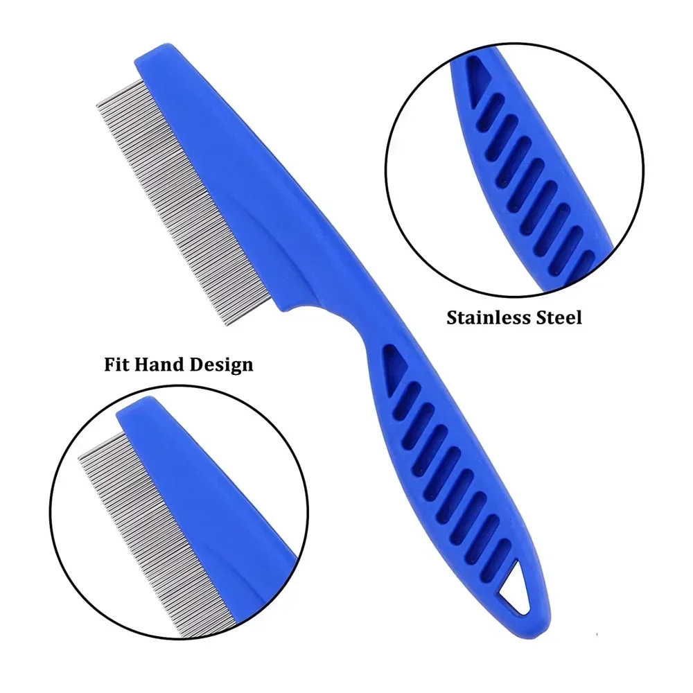 6 Pcs Pet Flea Comb Stainless Steel Head