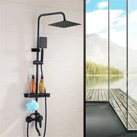 One-piece set bathroom black practical shower set wall-mounted home bathing set suitable for bathrooms bathroom accessories 2