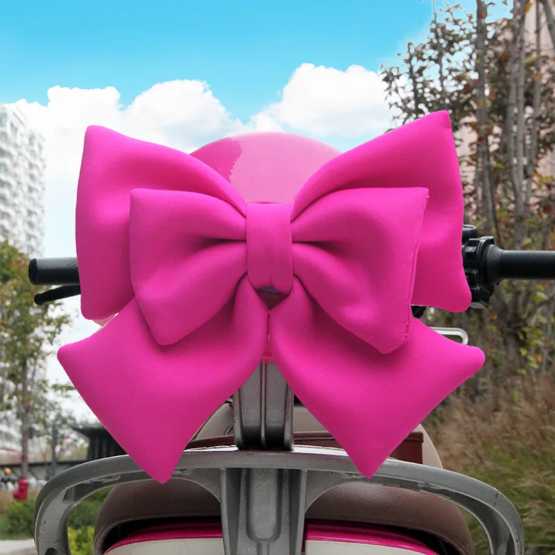 Cute Bow Helmet Modeling Motorcycle Helmet Decoration Polyester Cotton Bowknot Universal Electric Bike Vehicle Decor Girls Gift