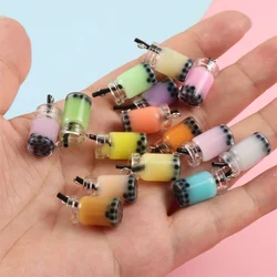 Colorful Fruit Milk Tea Bottle Charms for Handmade Jewelry and Crafts - Set of 20 (Color 2)