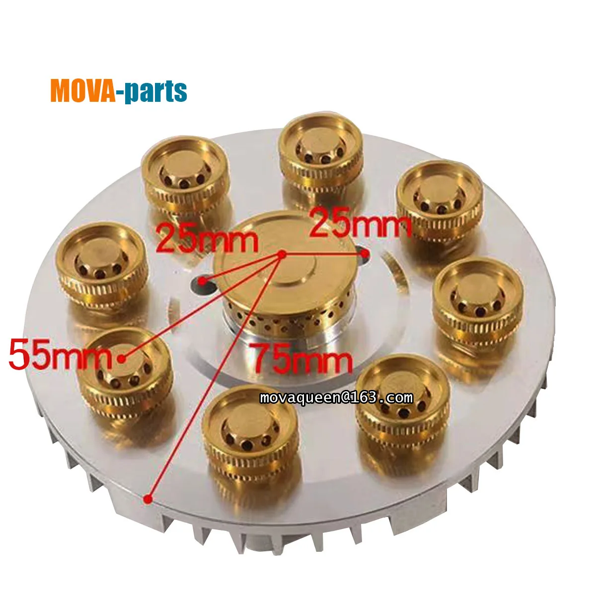 Description Picture 4 of itemEmbedded NG LPG 9 Head Fierce Fire Gas Stove Head Gas Burner