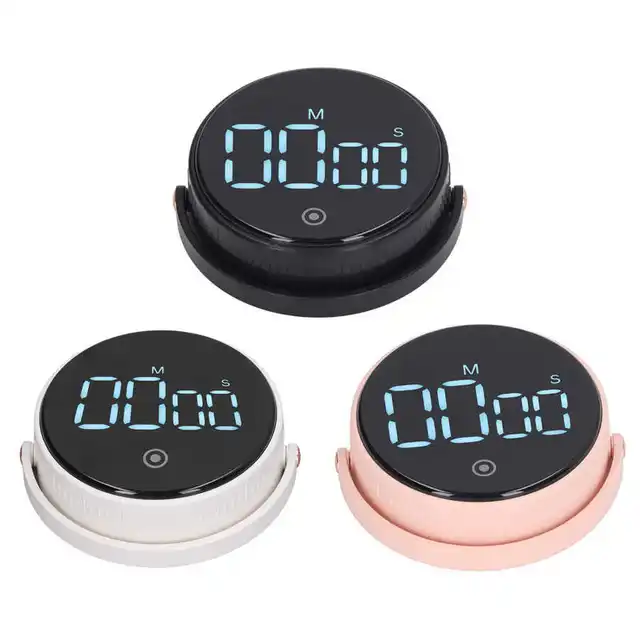 Classroom Magnetic Countdown Timer Nonslip Pads Remote Reading Magnetic  Digital Kitchen Timer with Cooking Support (Black)