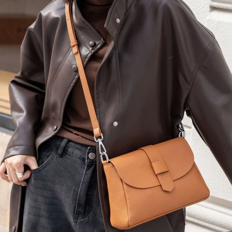 TOGO Leather Top Layer Cowhide Women's Handbag, Shoulder Bag, Fashionable Practical Crossbody High-quality Casual Small Bag