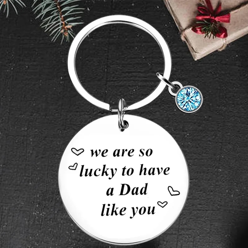 

Cute Dad Mom Aunt Auntie Keychain Pendant father mother birthday Christmas Key Chains We Are So Lucky To Have