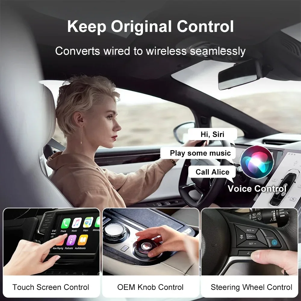 Mini Adattatore Wireless CarPlay Android Auto Wireless Dongle Wifi 5.8G Auto Connect Box Per iPhone Telefono Android Per Volvo Benz VW - Image 6