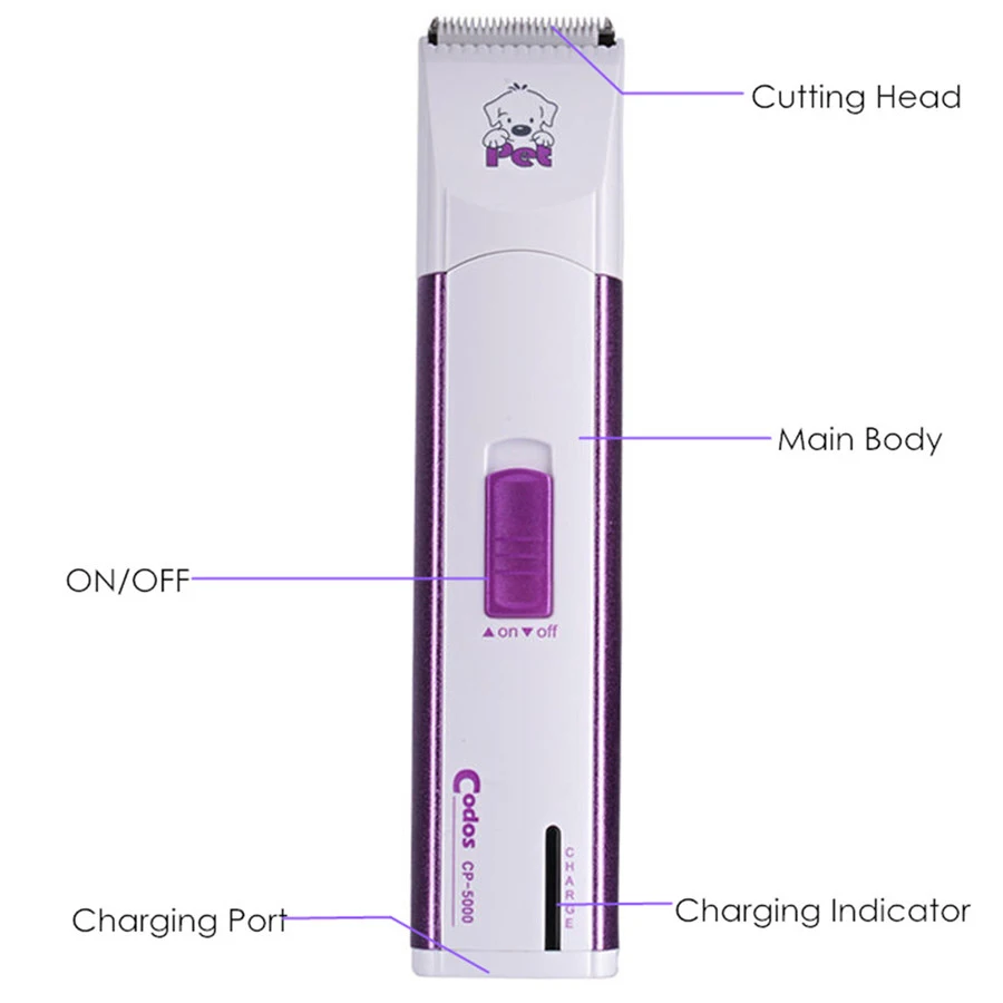 Codos CP5000 MINI Pet Dog Hair Trimmer Electric Shaver Rechargeable Dog Face Ears Foot Clipper