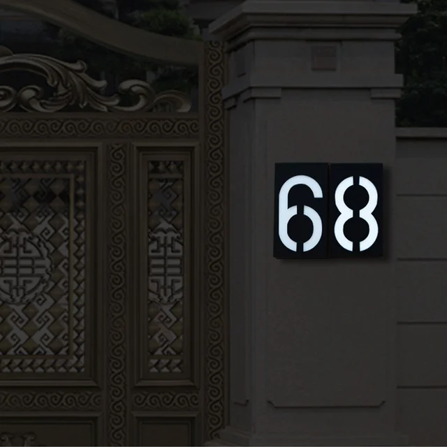 LED Solar Lighted Address Sign
