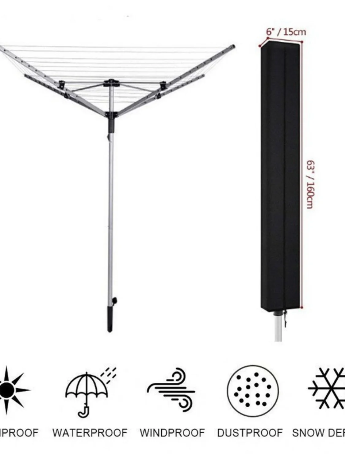 Oxford cloth outdoor clothes drying rod protective cover Dustproof waterproof cover revolving clothes drying rack