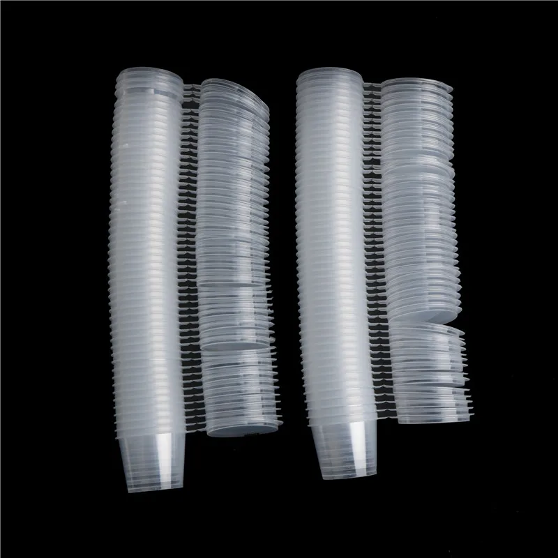100Pcs Clear Food Small Sauce Containers Package Box&Lid Portable Disposable Portable Plastic Cups Transparent disposable containers food storage containers