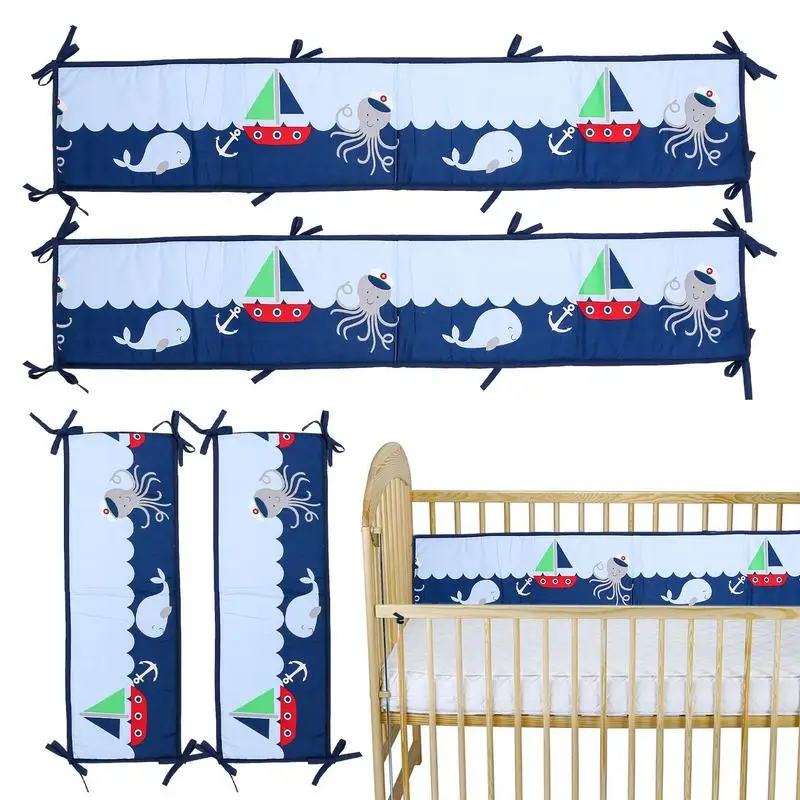 

Crib Rail Guard Crib Bed Bumper Crib Around Cushion Cot Protector Pillows Baby Proofing Newborns Beds Decor